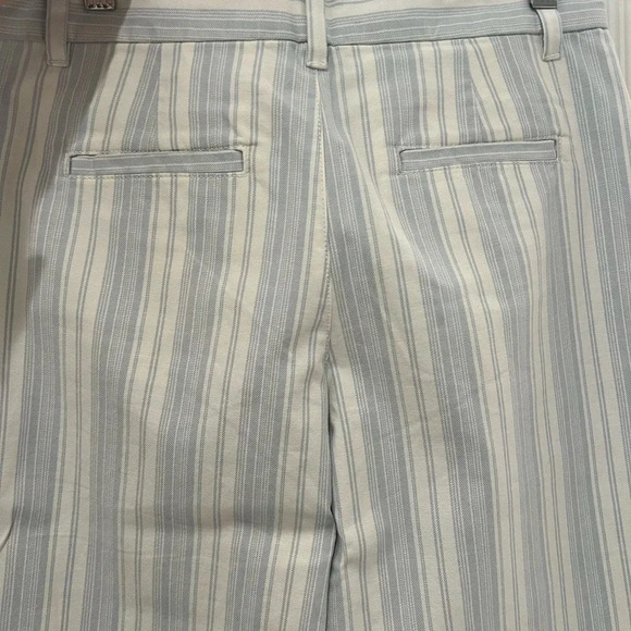 GAP Wide-leg Crop High Rise Chinos Blue and White Stripe - Picture 7 of 15